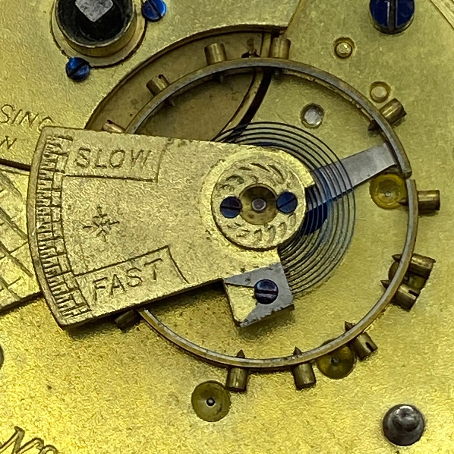 44.6mm Antique Key Wound Reversing Pinion Pocket Watch Movement PARTS REPAIR