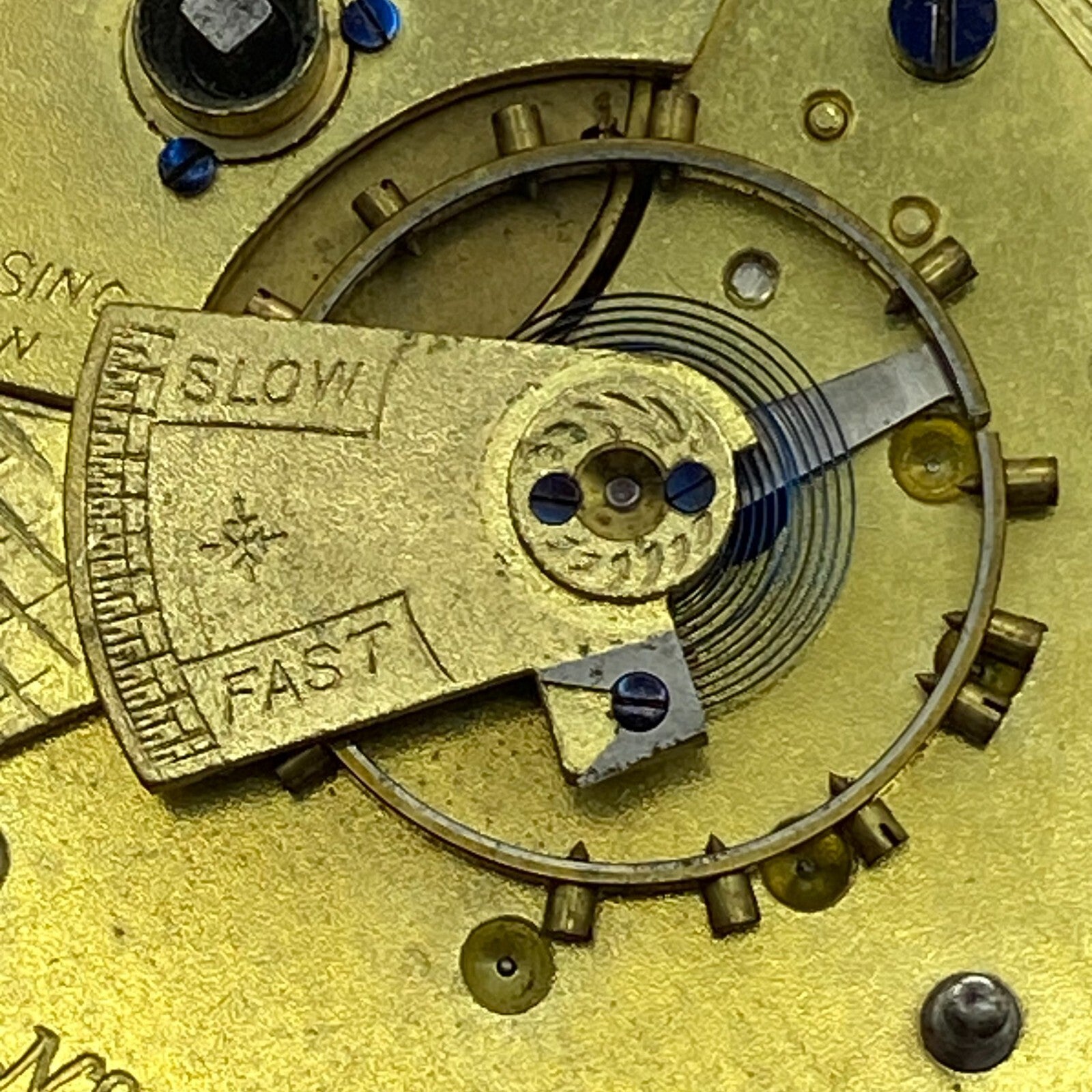 44.6mm Antique Key Wound Reversing Pinion Pocket Watch Movement PARTS REPAIR