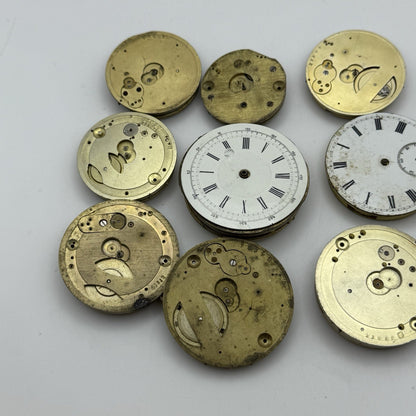 Bundle Mixed Antique / Vintage Pocket Watch Movements Joblot PARTS REPAIR SPARES