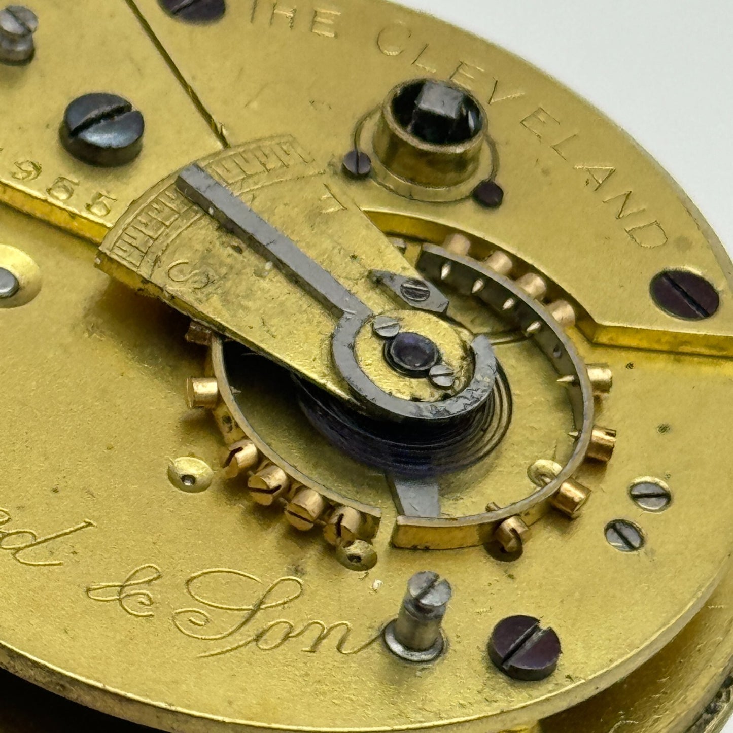 44.9mm Antique Collingwood & Son The Cleveland Pocket Watch Movement PARTS SPARE