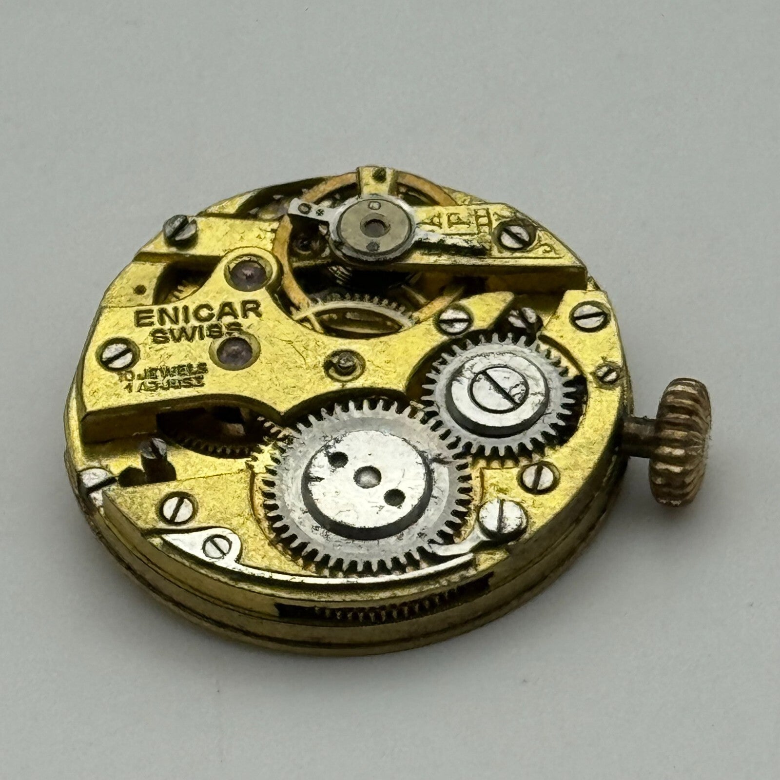 23.6mm Rare Antique Enicar Trench Watch Movement Manual Wind Swiss Vintage PARTS