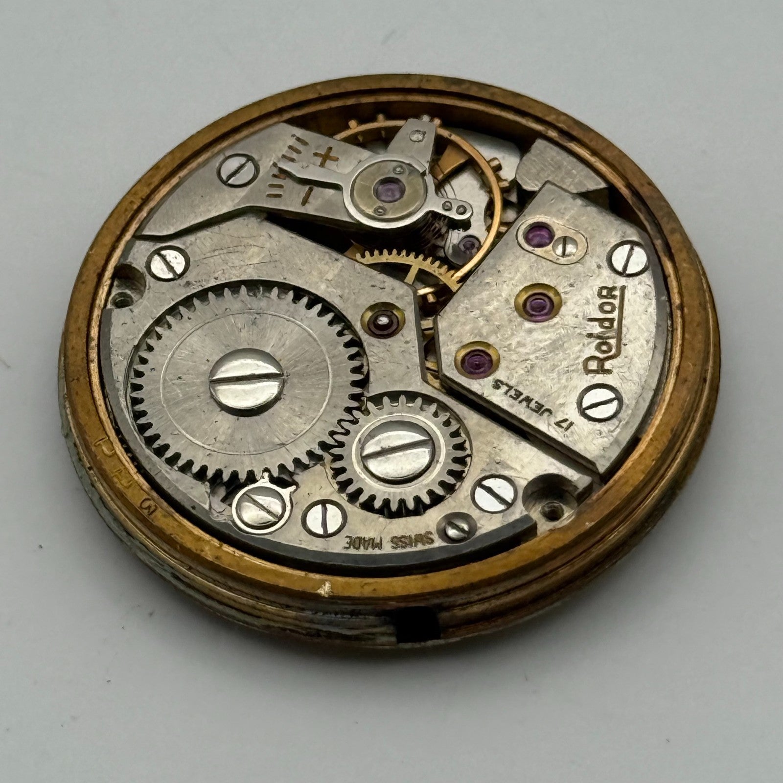 FHF 70 Watch Movement Roldor Manual Wind Vintage Swiss 17 Jewels Parts 27.1mm