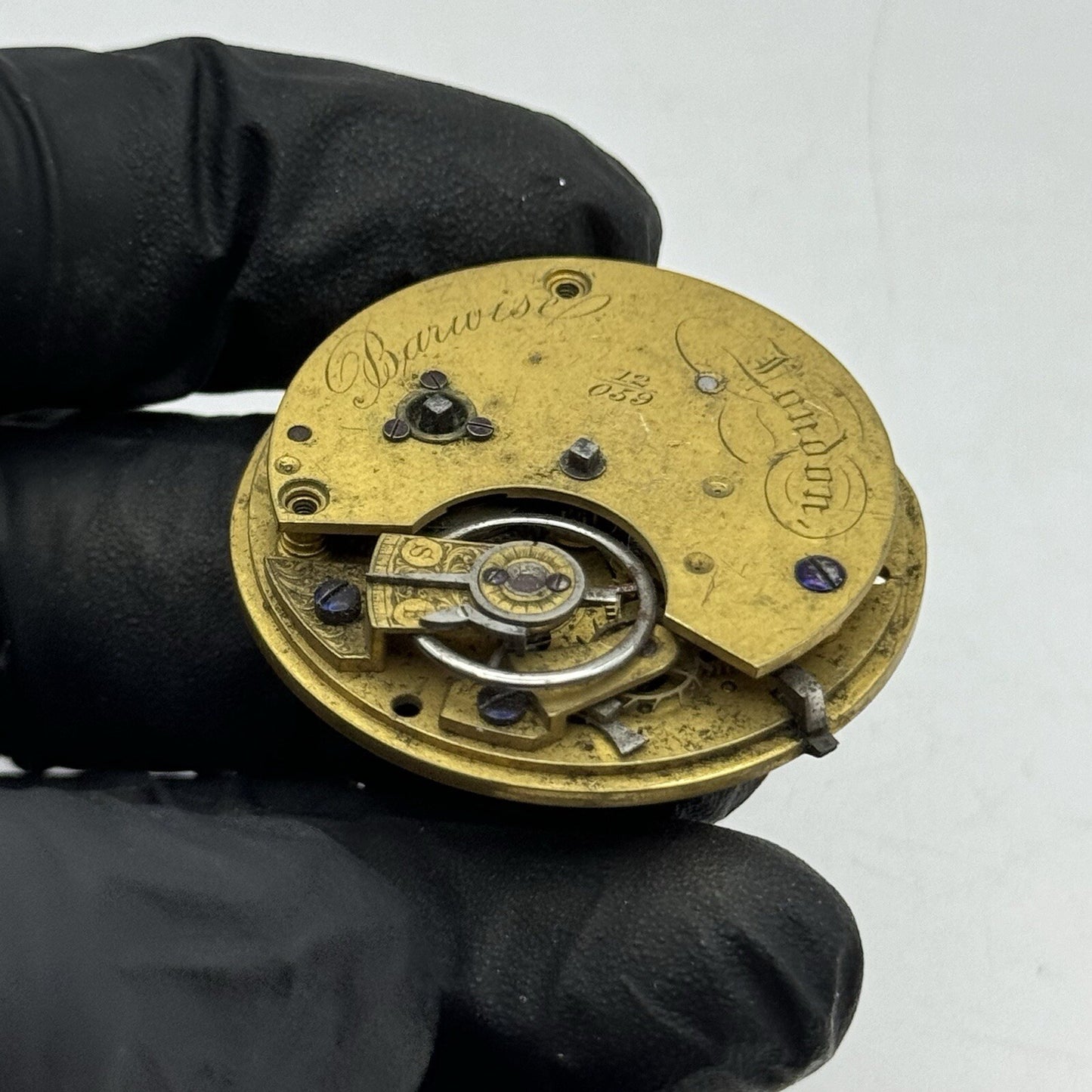 37.3mm Barwise London Antique Fusee Pocket Watch Movement FOR PARTS Repair