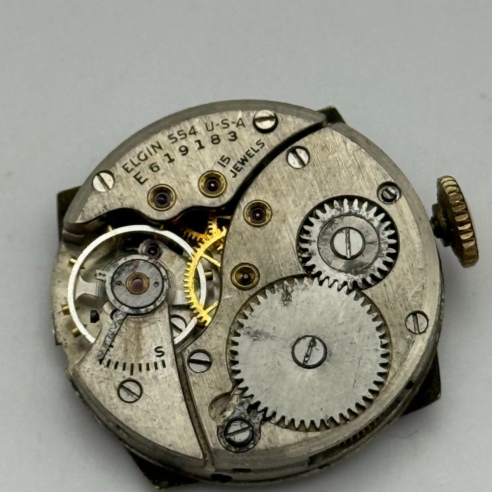 1942 Vintage 8/0s Elgin 554 Model 7 American Watch Movement PARTS REPAIR SPARES