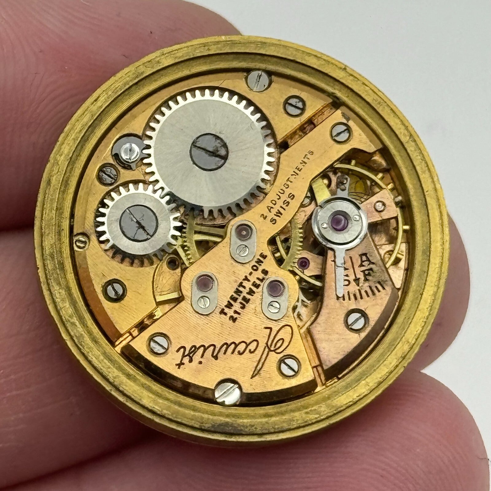 28.3mm Enicar A-R 410 Accurist Manual Wind Watch Movement Swiss Vintage PARTS