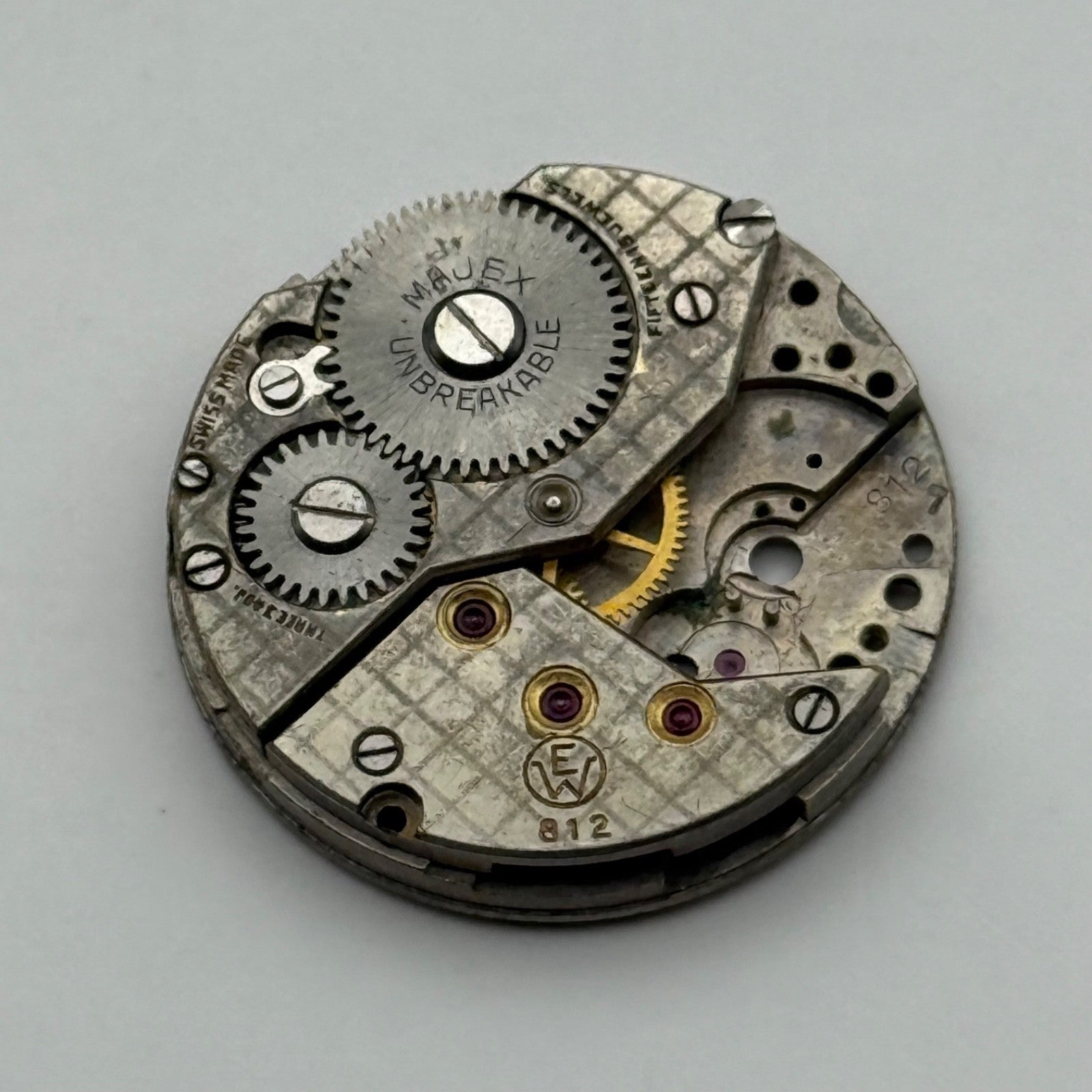 Majex EW 812 Watch Movement Manual Wind Vintage Incomplete Parts Repair 23.6mm
