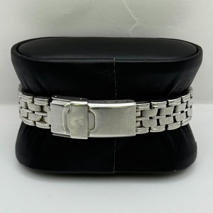 Accurist Ladies Quartz Watch Black Dial Silver Tone Bracelet Japan Working 27mm