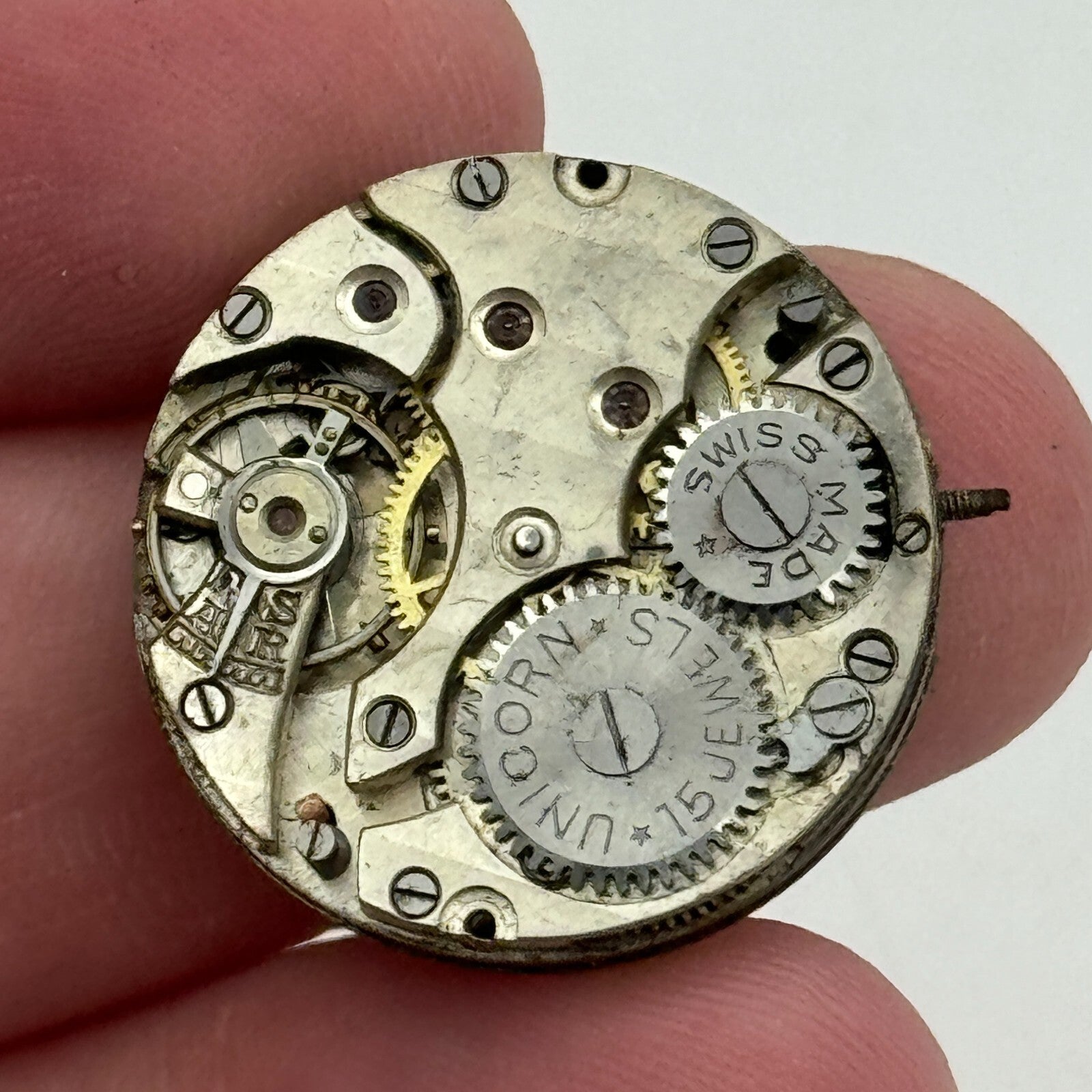 23.6mm Rolex Unicorn 15 Jewels Manual Wind Watch Movement Swiss Vintage PARTS