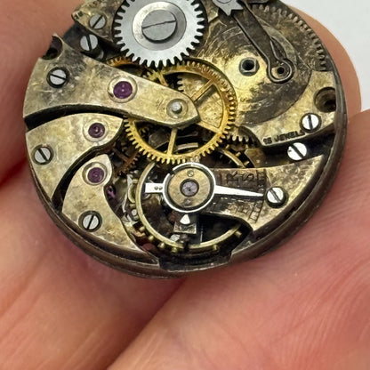 22.4mm Vintage FHF Patent 51482 Swiss Manual Wind Watch Movement PARTS REPAIR