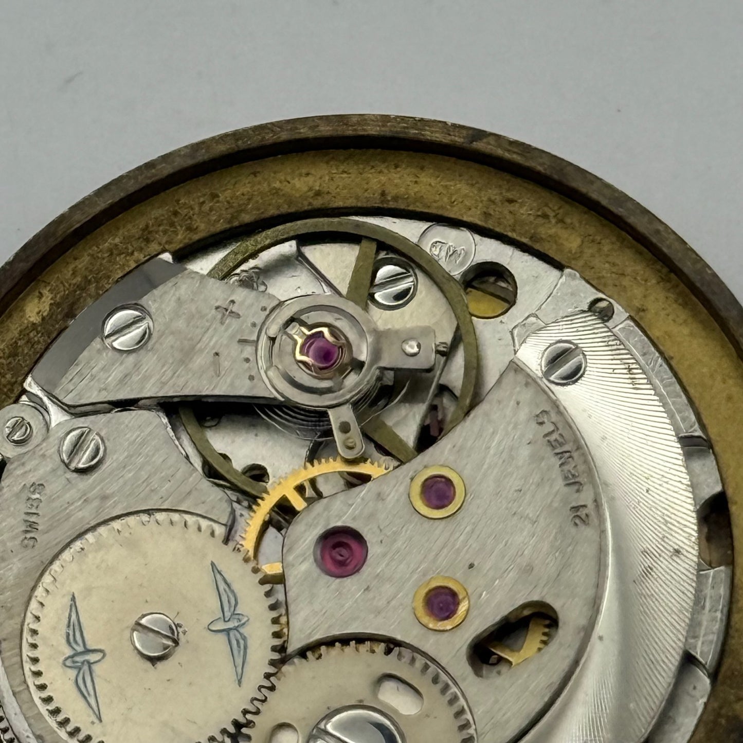 AS 2061 Date Watch Movement Rotary Manual Wind Vintage Swiss Parts Repair 25.5mm