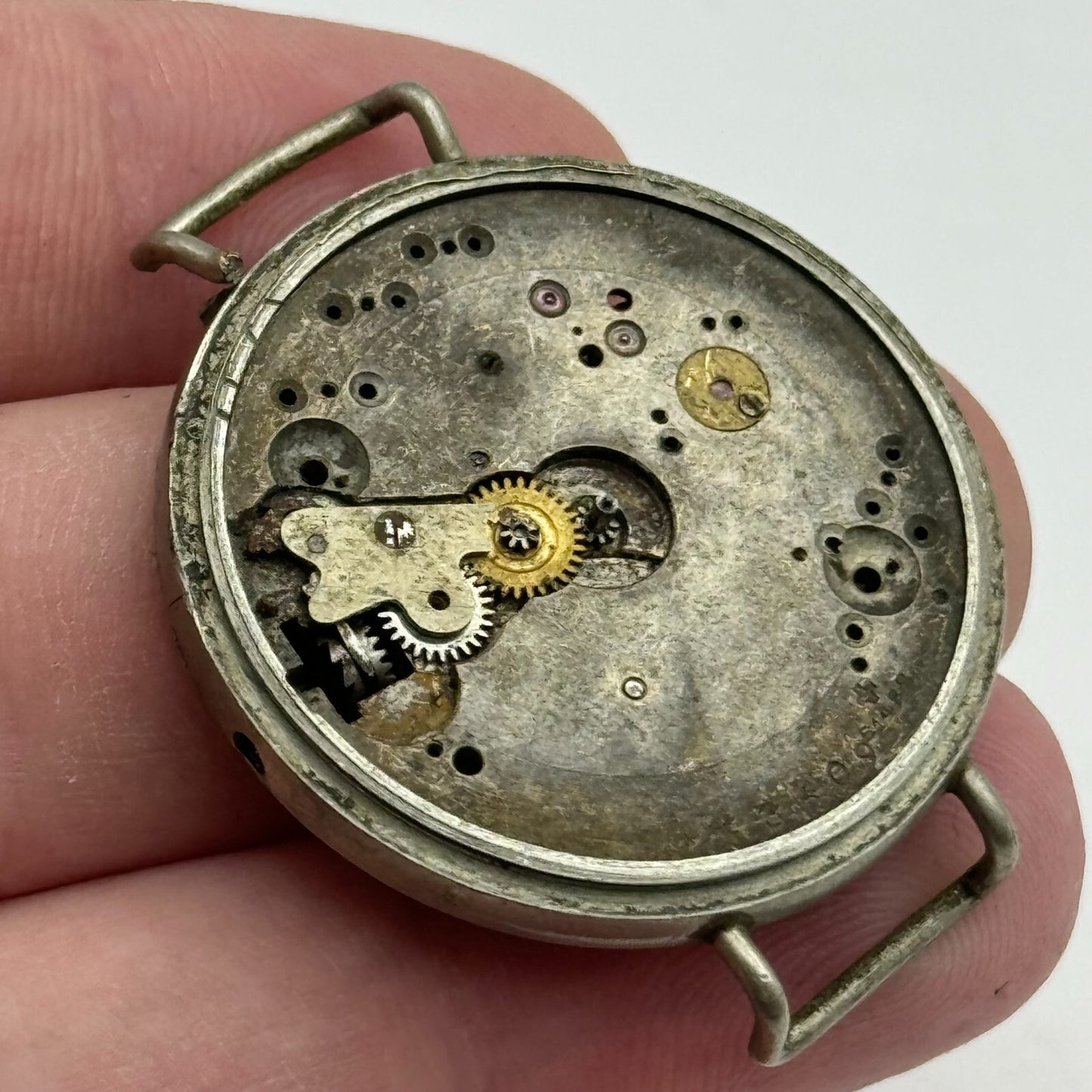 33.6mm Unidentified 15 Jewels Men's Trench Watch Movement Manual Wind PARTS