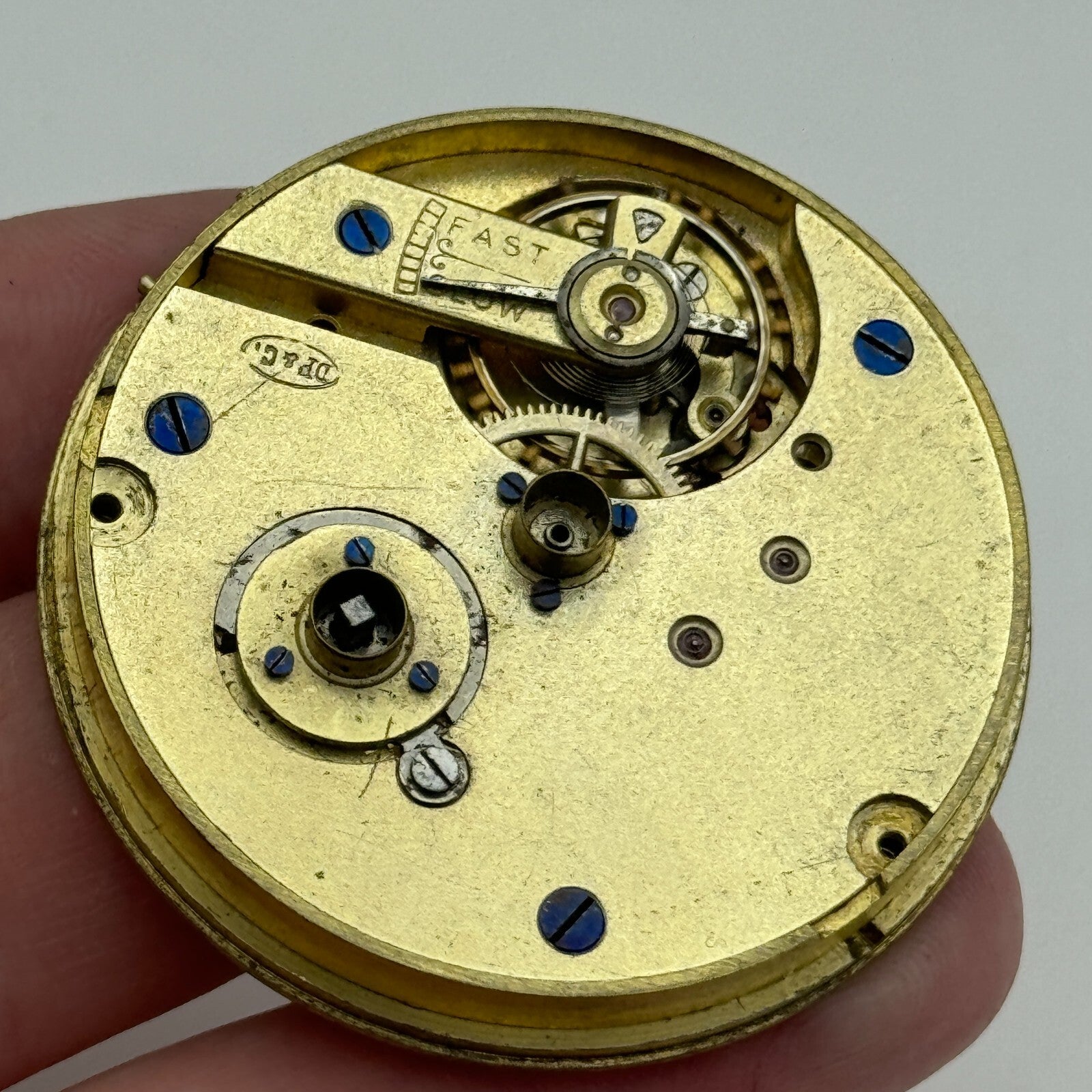 45.3mm Antique Dimier Freres & Cie D F & C Key Wound Pocket Watch Movement PARTS