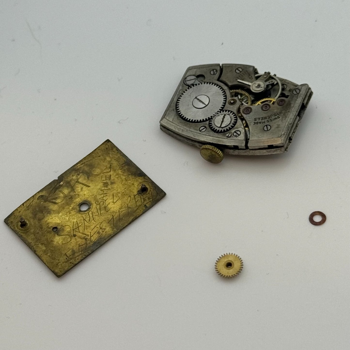 20mm Running Record RWT Tank Watch Movement Manual Wind 15 Jewels Swiss PARTS