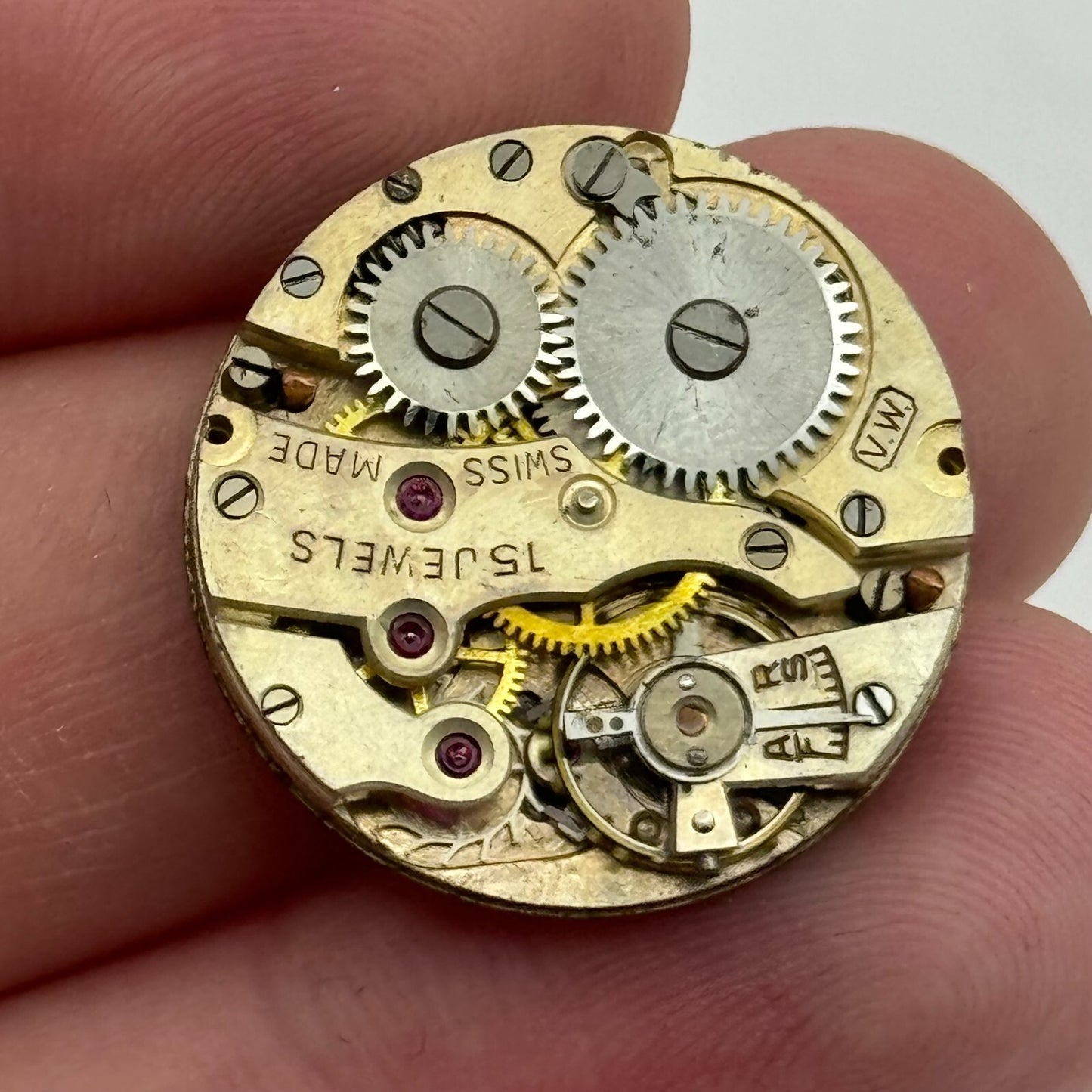 23.6mm Vertex V.W Marksman Manual Wind Swiss Made 15 Jewels Watch Movement PARTS