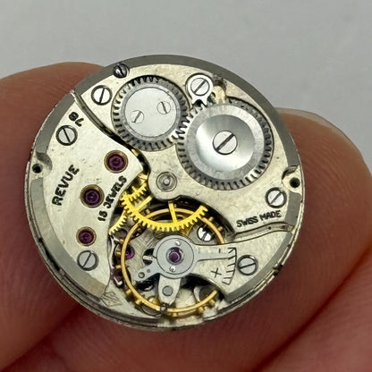 19.7mm Vintage Vertex Revue 78 Swiss Manual Wind Watch Movement PARTS REPAIR
