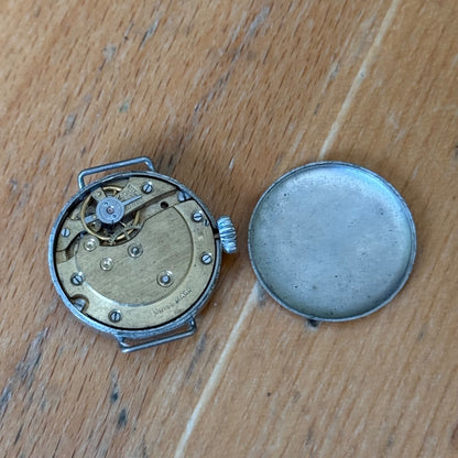 26mm Vintage Interesting Swiss Made Bullseye Manual Wind Watch PARTS / REPAIR