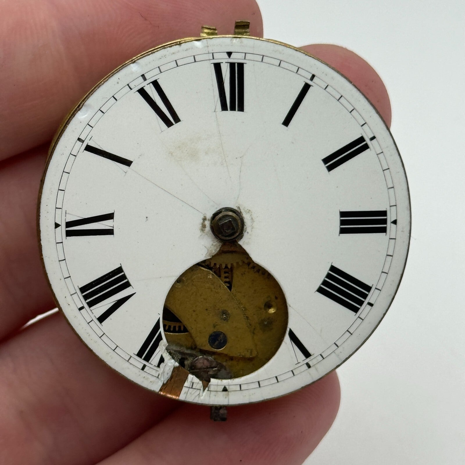 43mm Antique Unusual Nugent Wells & Son Newport Pocket Watch Movement PARTS