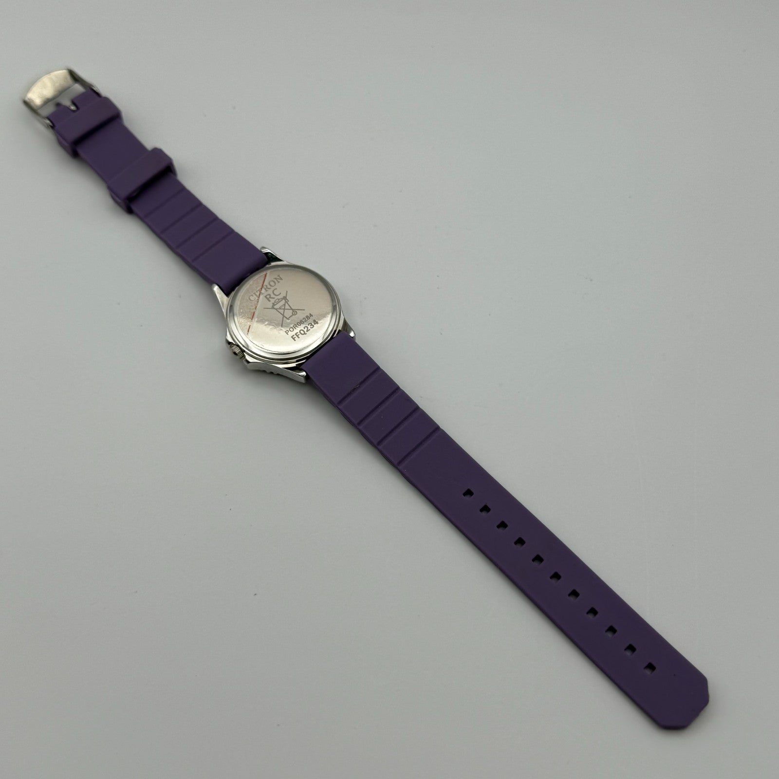 Citron Ladies Quartz Watch Crystal Accents Purple Strap Working 27mm New Battery