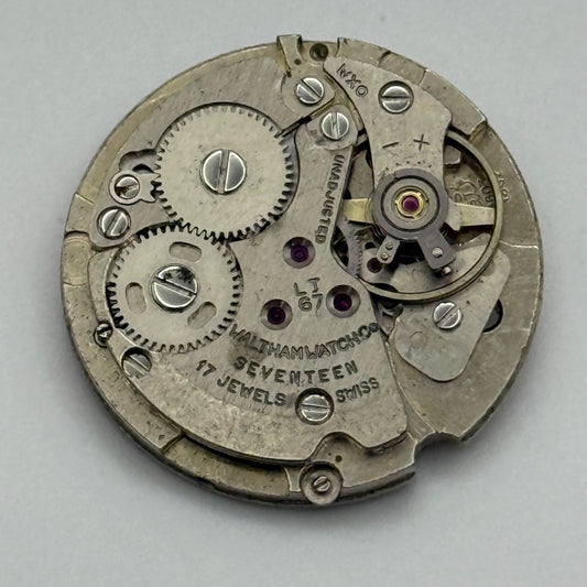 Waltham LT 67 AS ST 1802 Watch Movement Manual Wind Vintage For Parts Or Repair