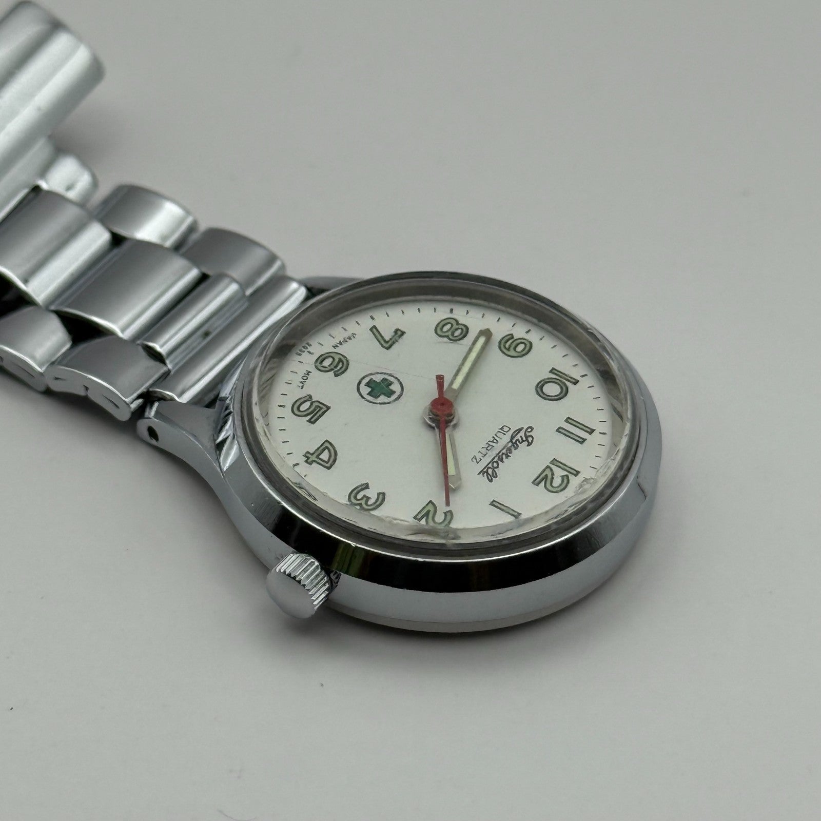 Ingersoll Nurses Fob Quartz Watch White Dial Silver Tone Japan Working 26mm