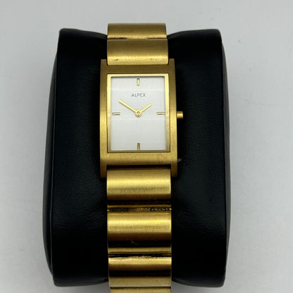 19mm Working Alfex 5301-R-D Plum Design Gold Plated Vintage Quartz Watch 6 Inch