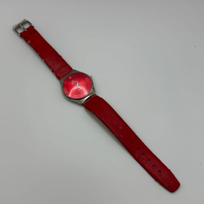 32mm Working Valentin Ramos Ladies 32mm Quartz Watch Needs New Strap Red Dial