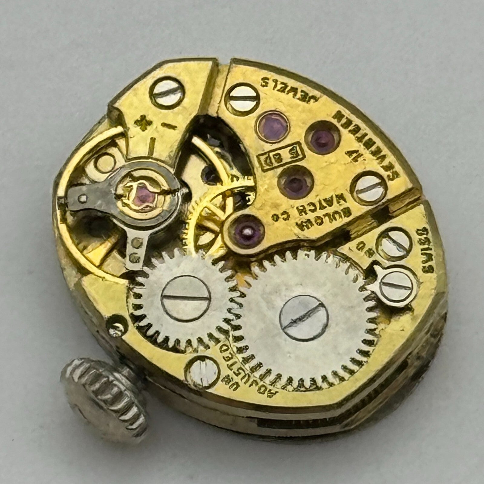 12.7mm Running Bulova 5BD Manual Wind 17 Jewels Swiss Made Watch Movement PARTS