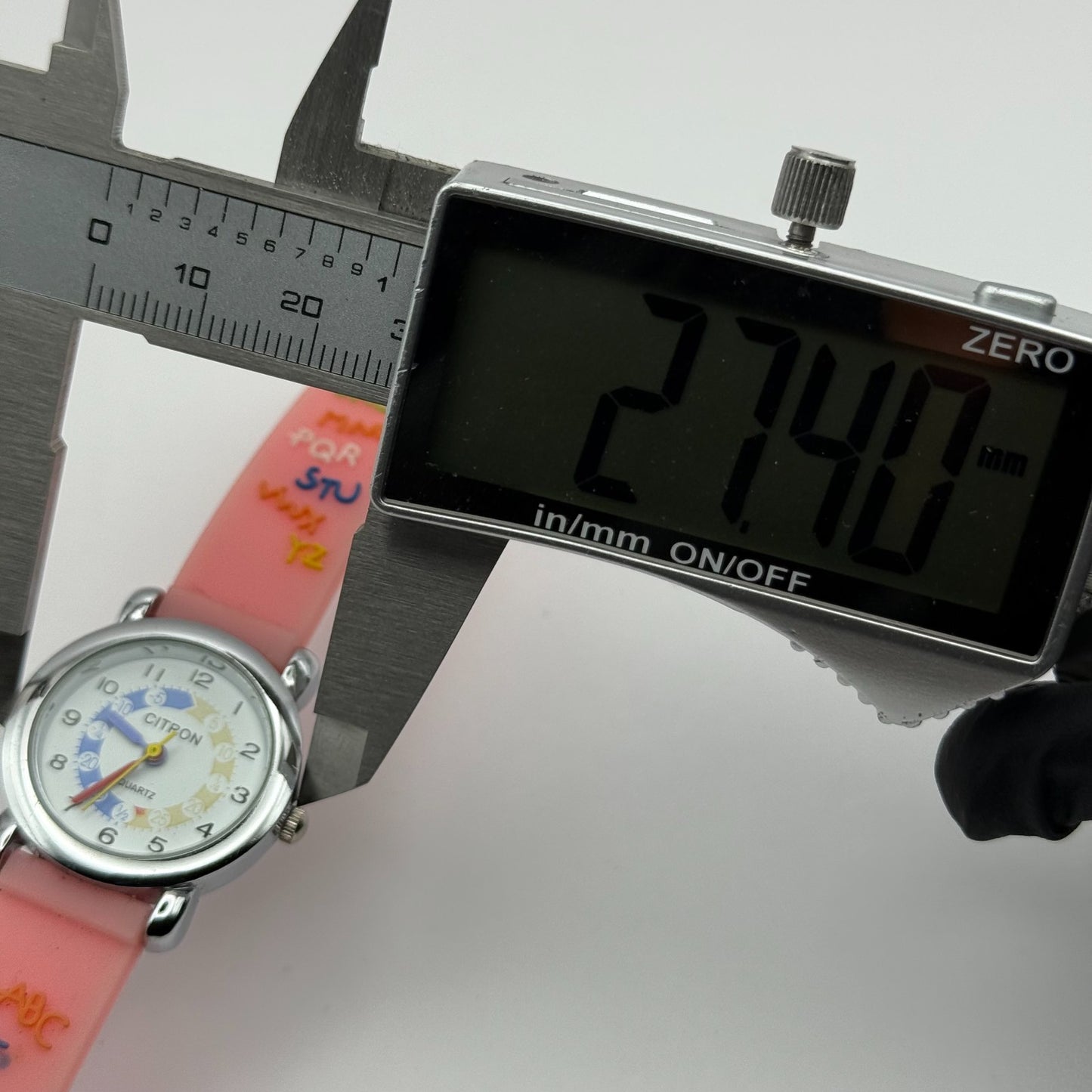 Citron Kids Quartz Watch ABC Alphabet Design Pink Strap Working 27mm New Battery