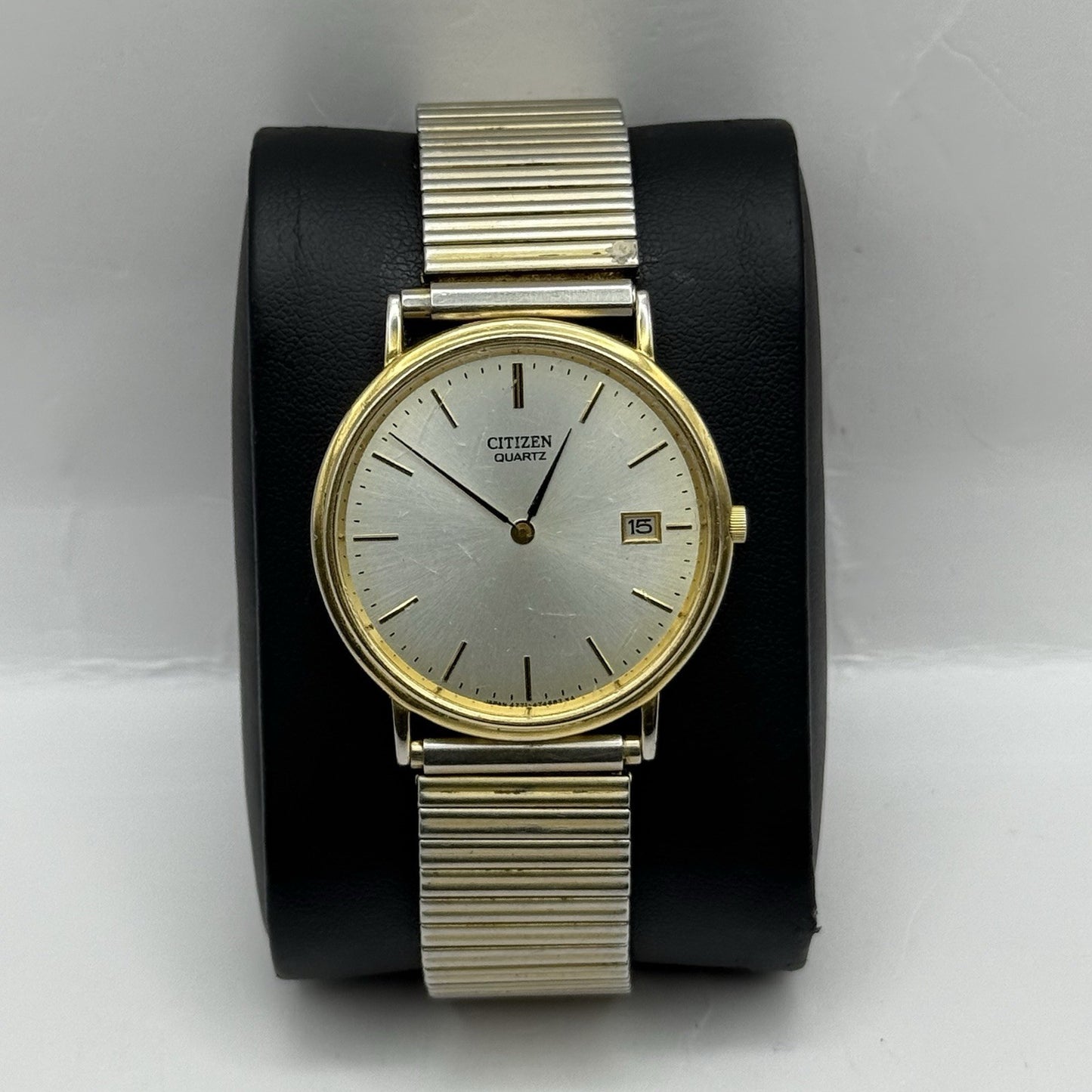 33mm Working Vintage Unisex Citizen Gold Plate Date Dial Expandable Quartz Watch