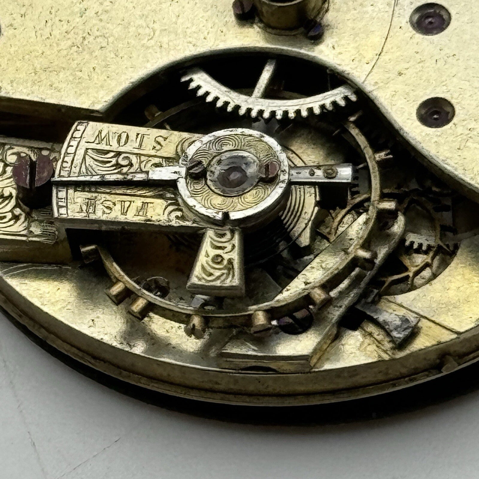 40.8mm Unidentified F & Co Porcelain Dial Pocket Watch Movement FOR PARTS