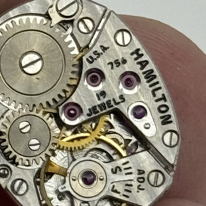 12.9mm Ladies Running Hamilton 756 Manual Wind 17 Jewels Watch Movement PARTS
