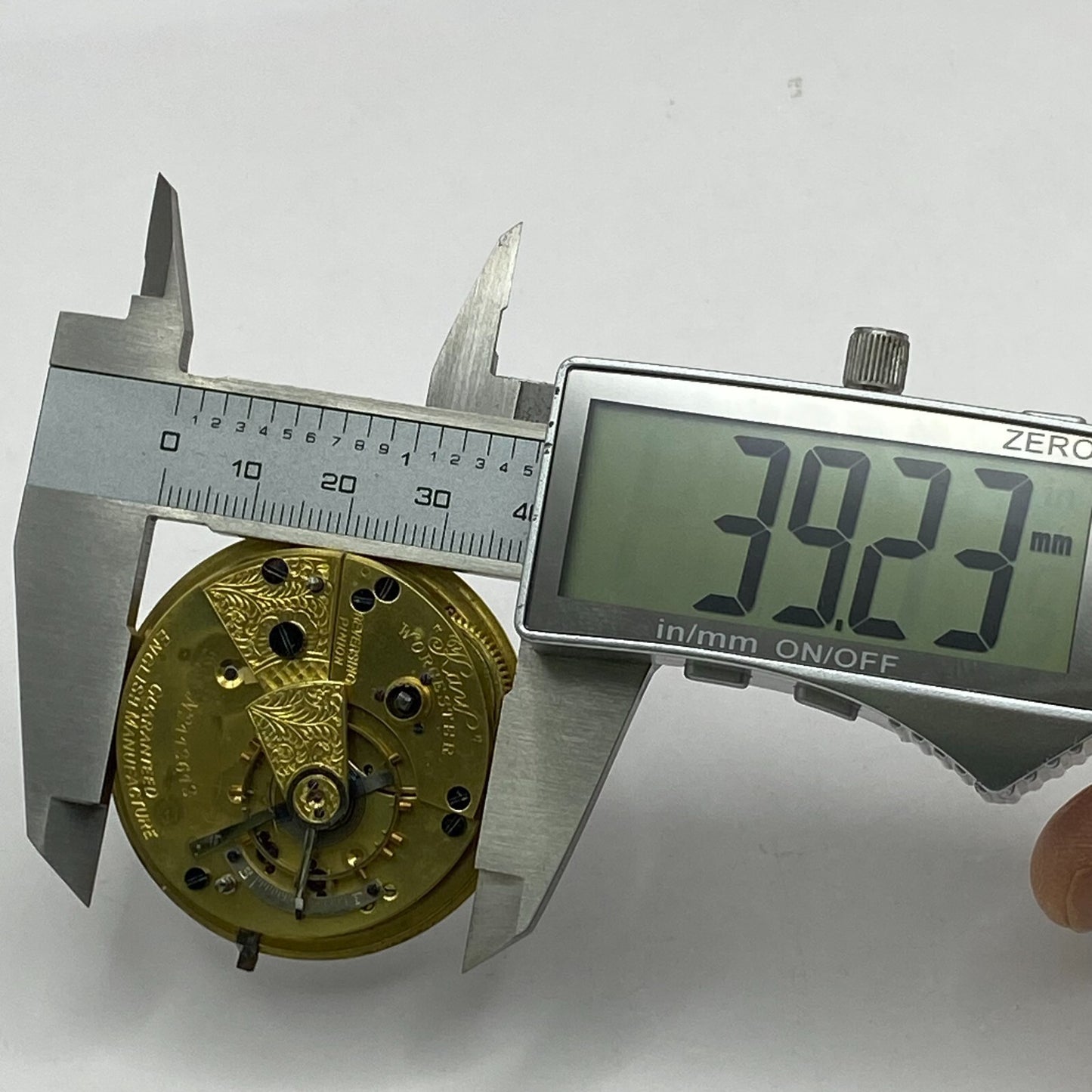 44.6mm Antique Kay Worcester Reversing Pinion Pocket Watch Movement PARTS