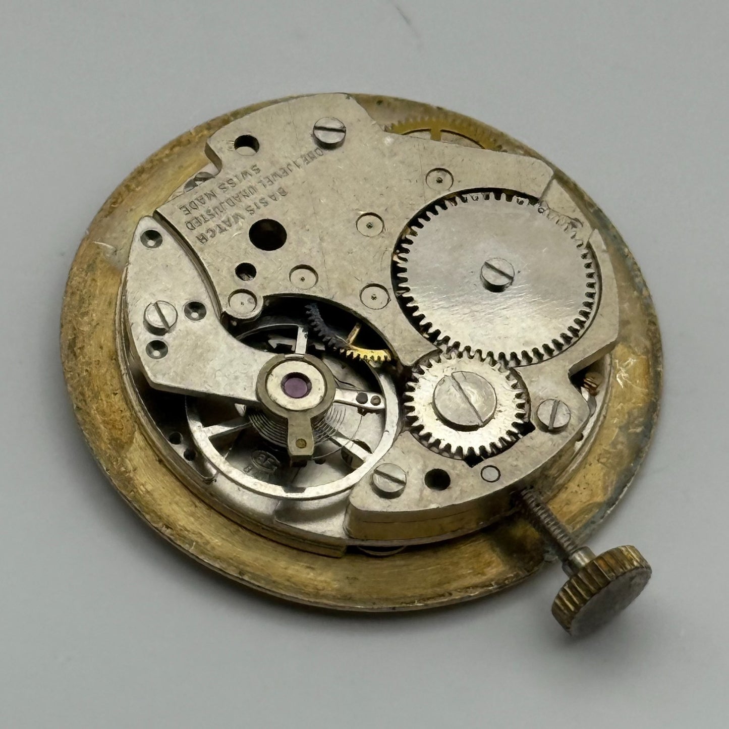BFG 844 Watch Movement Yves Renaud Manual Wind Vintage Swiss Parts Repair 29mm