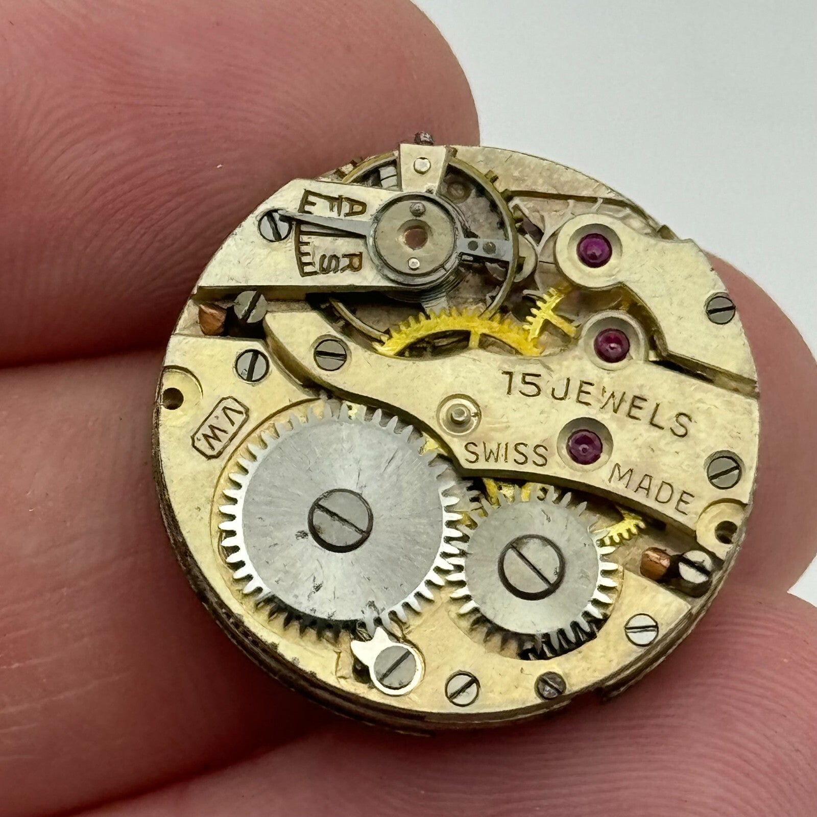 23.6mm Vertex V.W Marksman Manual Wind Swiss Made 15 Jewels Watch Movement PARTS