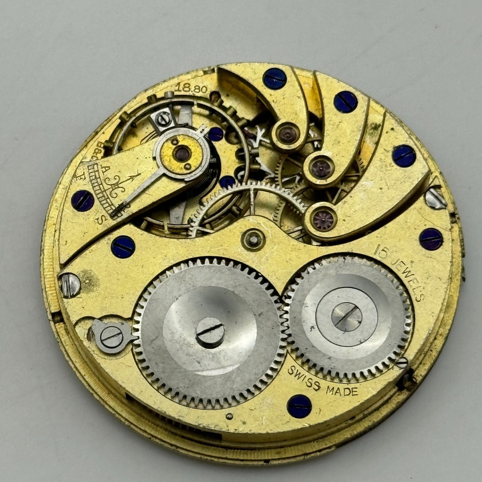39.4mm Longines 18.80 High Grade Swiss Hunter Pocket Watch Movement PARTS
