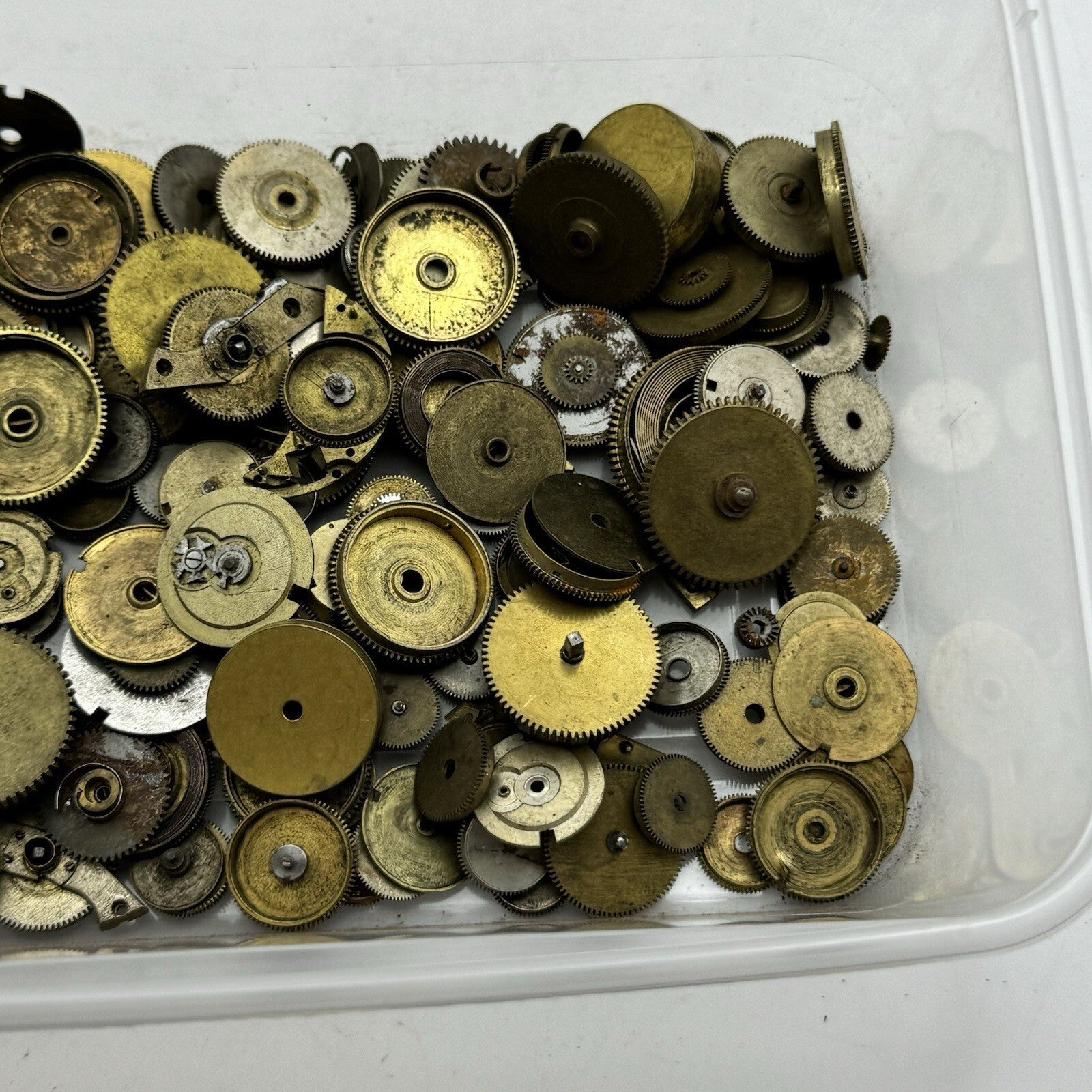 195 Grams Job Lot Of Mainspring Barrels Assorted Parts / Repairs Watchmakers