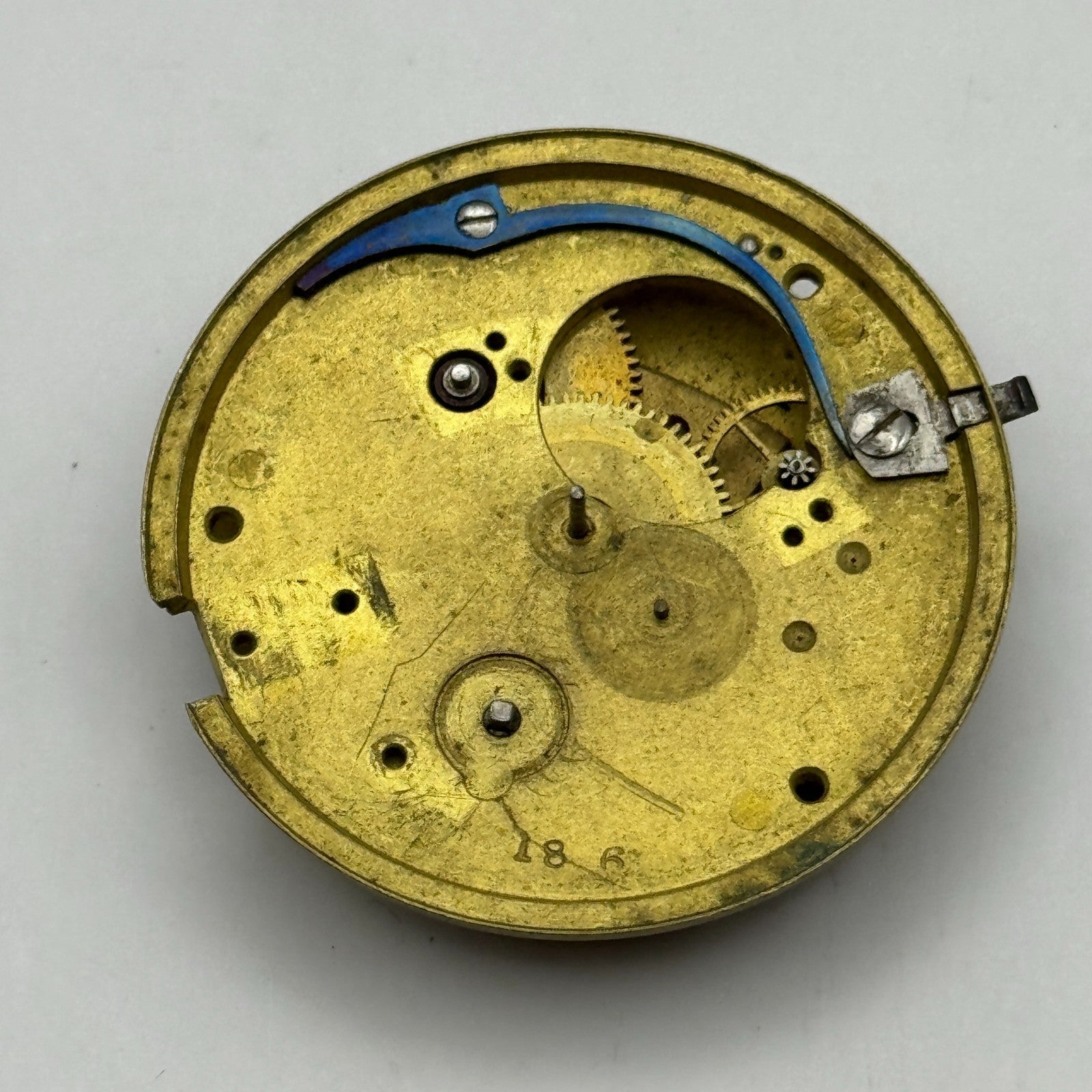 Fusee Pocket Watch Movement Antique English Key Wound Parts Repair Spares 46.4mm