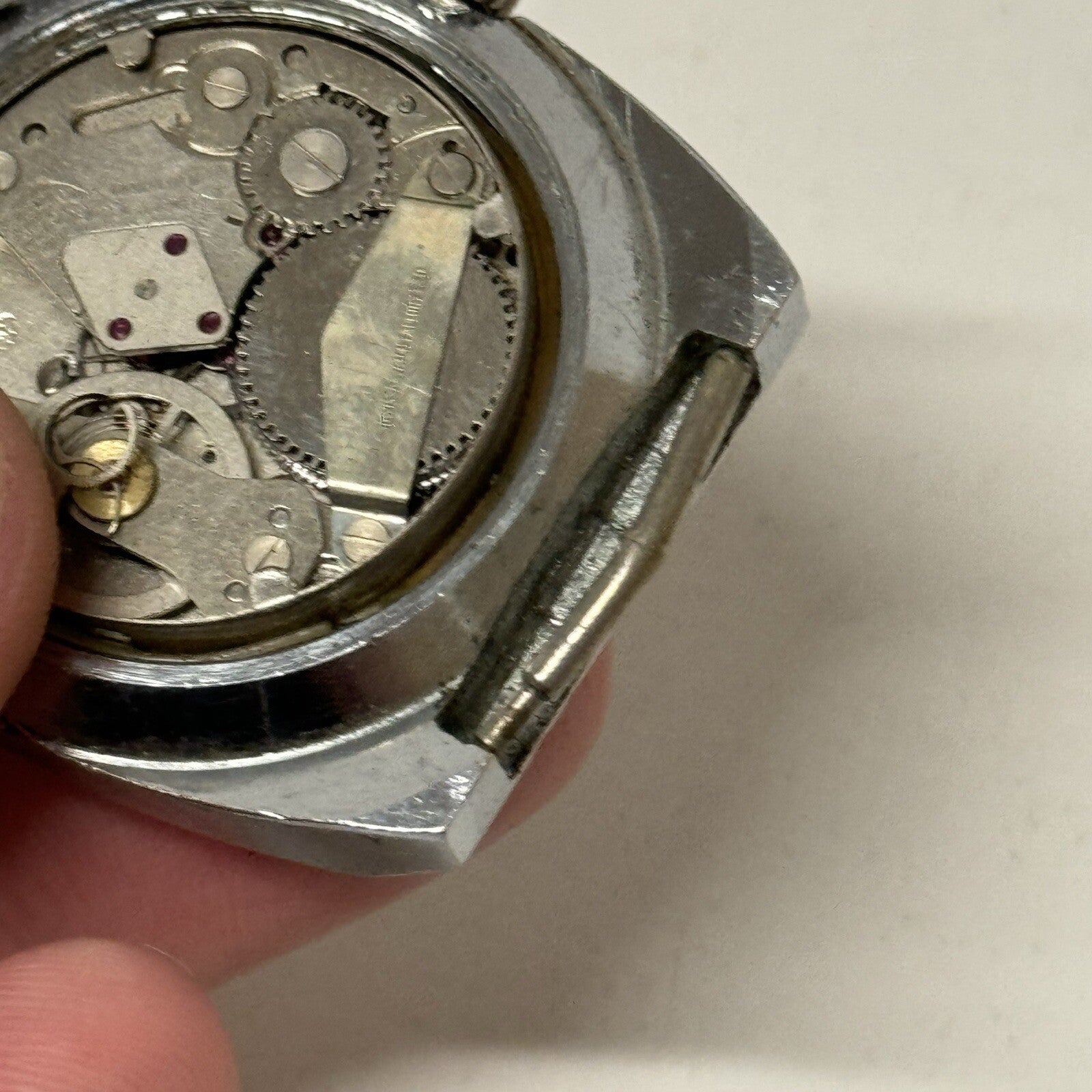 37mm Gents Jowissa De Luxe Large Date Dial Watch Head FOR PARTS TO RESTORE