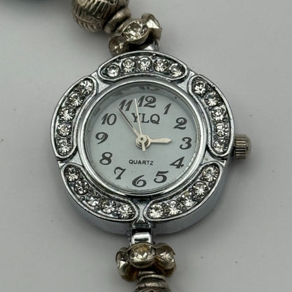 YLQ Ladies Quartz Watch Crystal Accents Beaded Design Bracelet Working 25mm