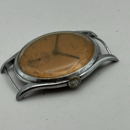 34mm Men’s Vintage Onsa Bund Strap Salmon Dial Manual Wind Watch TO RESTORE