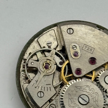 ETA 1080 Watch Movement Rotary 725 Manual Wind Vintage Swiss Parts Repair 23.6mm