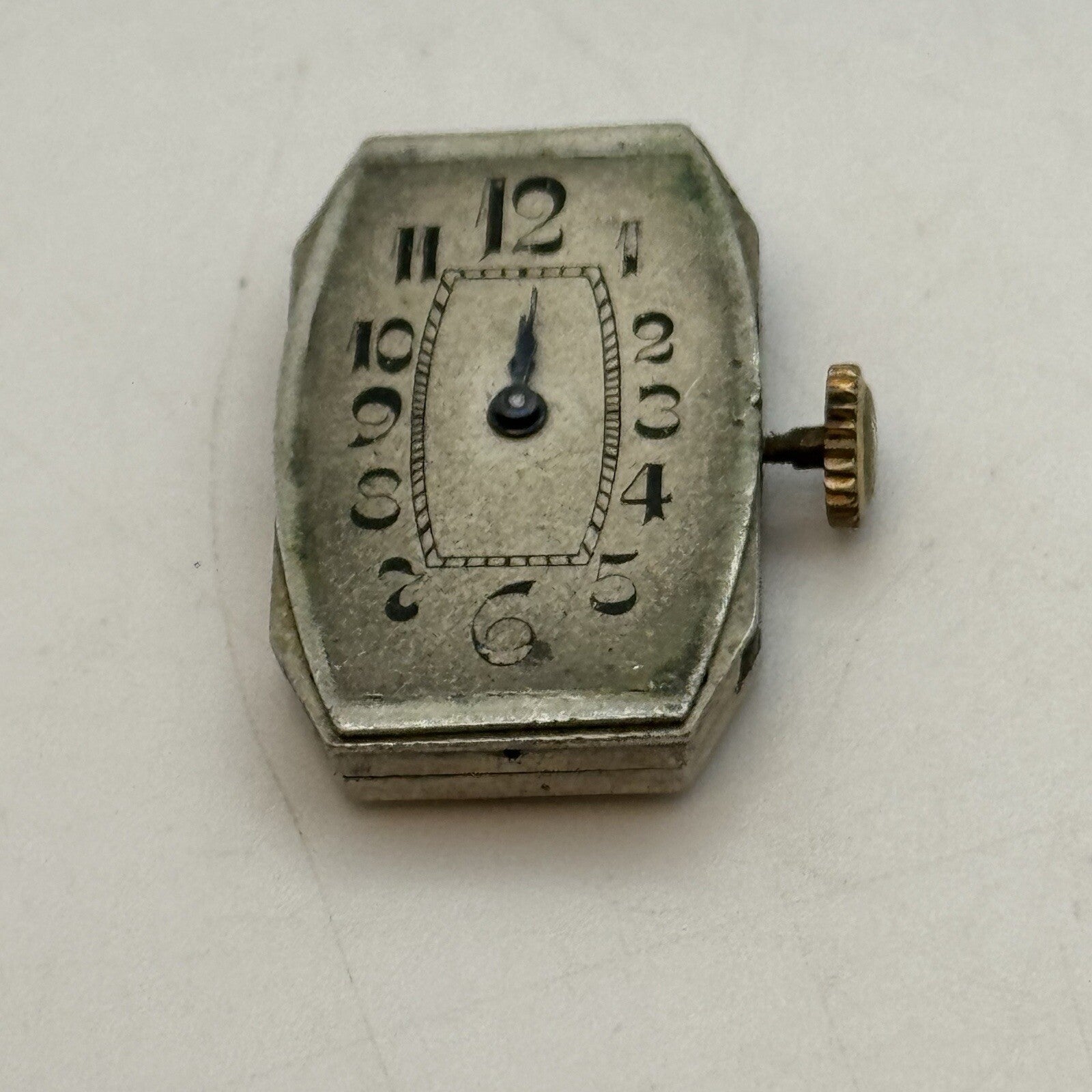15.2mm Running Art Deco Cal 411 Tank Watch Movement Dial Hands Restoration