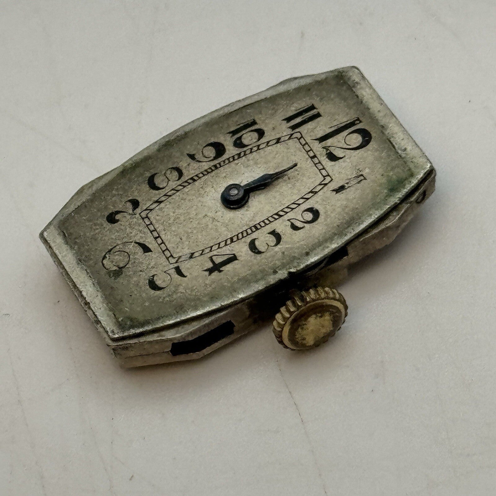 15.2mm Running Art Deco Cal 411 Tank Watch Movement Dial Hands Restoration