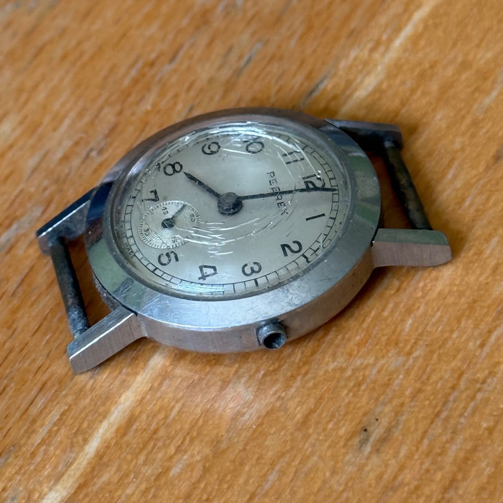 24mm Vintage Peerex 15 Jewels Swiss Sub Seconds Manual Wind Watch PARTS / REPAIR