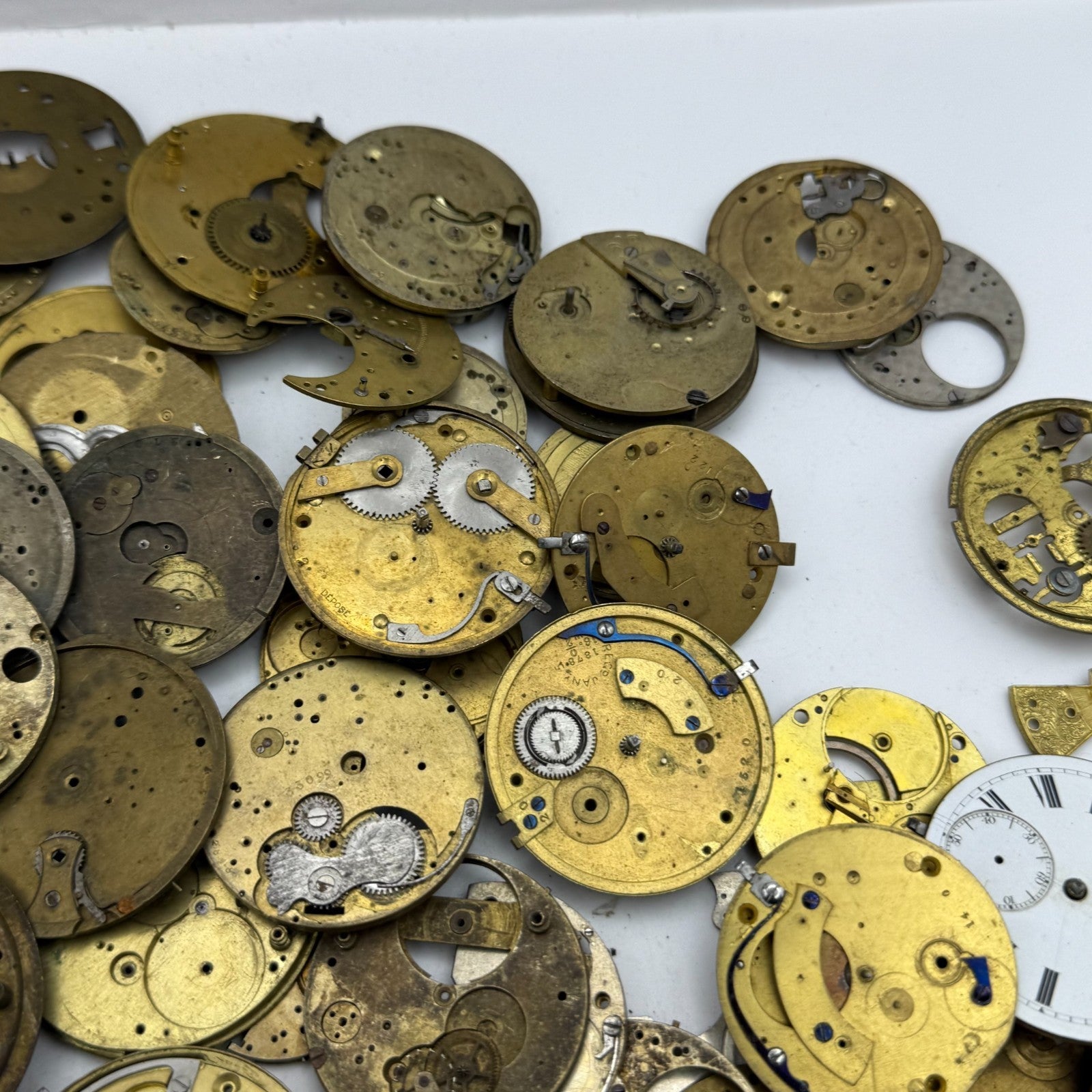 Large Bundle Of Antique Partial Pocket Watch Movements Joblot PARTS REPAIR SPARE
