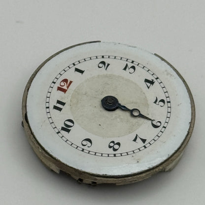 23.7mm Unidentified Porcelain Bullseye Dial Trench Watch Movement Manual Wind