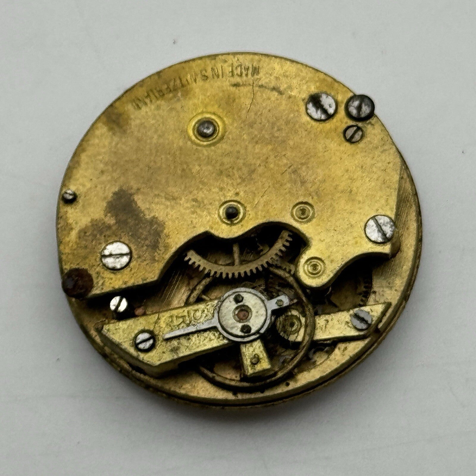 28.5mm Military Style Swiss Porcelain Watch Movement Parts Repair Restore