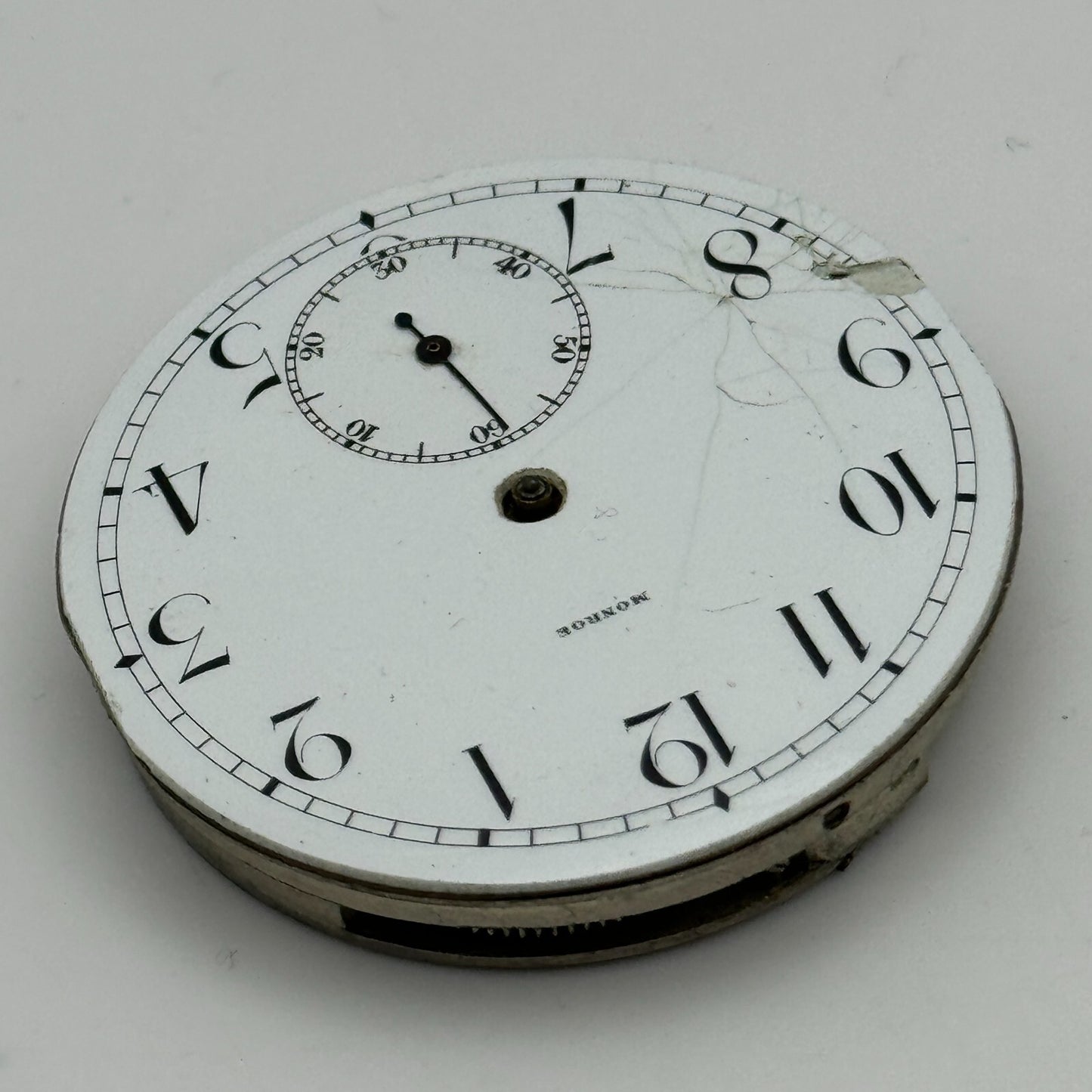 43mm Monroe Watch Co Sub Seconds Vintage Hunter Pocket Watch Movement PARTS