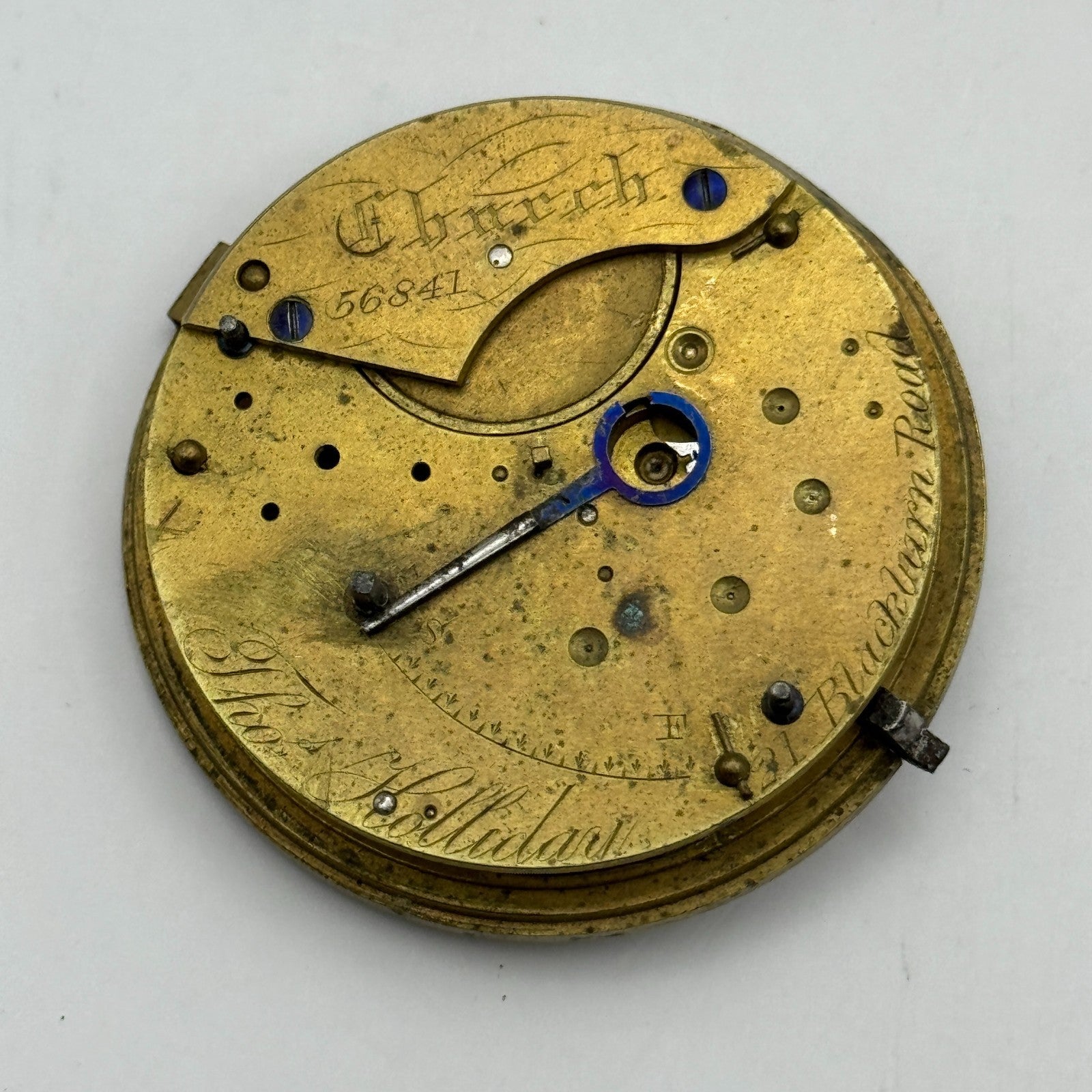 Fusee Pocket Watch Movement Antique English Key Wound Parts Repair Spares 46.9mm