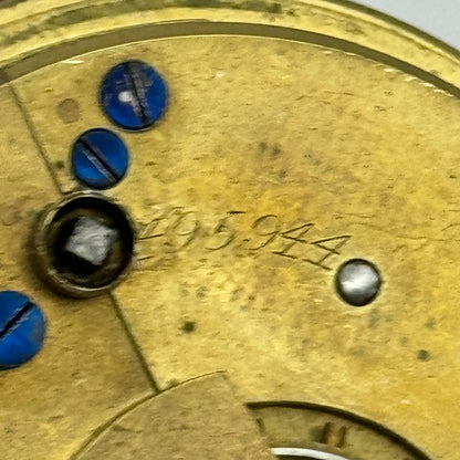 45mm Antique J W Johnston & Son Carlisle Key Wound Pocket Watch Movement PARTS